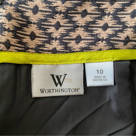 Worthington Black and Tan Patterned Skirt - Picture 5 of 6